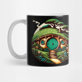 Enchanted Hobbit Haven: Whimsical Fantasy Door Art Mug